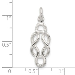 Sterling Silver Polished Double Fancy Knot Pendant