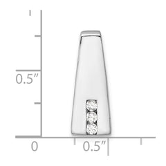 Sterling Silver Rhodium-plated CZ Chain Slide Pendant
