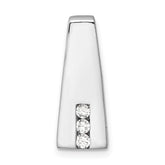 Sterling Silver Rhodium-plated CZ Chain Slide Pendant