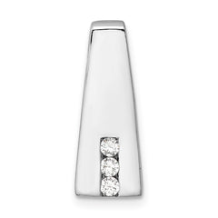 Sterling Silver Rhodium-plated CZ Chain Slide Pendant