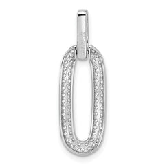 Sterling Silver Rhodium-plated with Micro Pave CZ Pendant