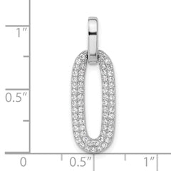 Sterling Silver Rhodium-plated with Micro Pave CZ Pendant