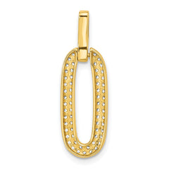 Sterling Silver Gold-tone with Micro Pave CZ Pendant