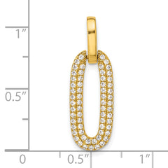 Sterling Silver Gold-tone with Micro Pave CZ Pendant