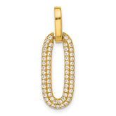 Sterling Silver Gold-tone with Micro Pave CZ Pendant