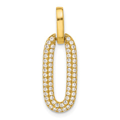 Sterling Silver Gold-tone with Micro Pave CZ Pendant