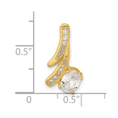 Sterling Silver Gold-plated Fancy CZ Chain Slide Pendant