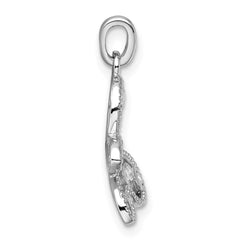 Sterling Silver Rhodium-plated CZ Butterfly Pendant - 5