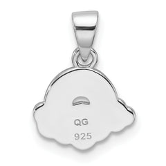 Sterling Silver RH-plated Multi-color Enamel Rainbow Children's Pendant