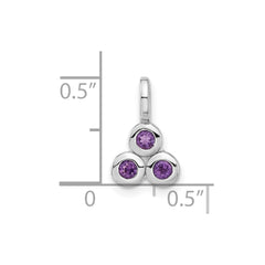 Sterling Silver Rhodium-plated Amethyst Pendant - 7
