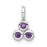 Sterling Silver Rhodium-plated Amethyst Pendant - 7