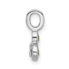 Sterling Silver Rhodium-plated Peridot Pendant