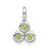 Sterling Silver Rhodium-plated Peridot Pendant