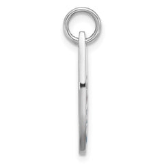 Sterling Silver Rhodium-plated Polished Enamel Flower Surfboard Pendant