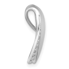 Sterling Silver Rhodium-plated Polished Fancy CZ Chain Slide Pendant