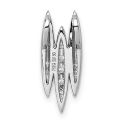 Sterling Silver Rhodium-plated CZ Chain Slide Pendant - 2