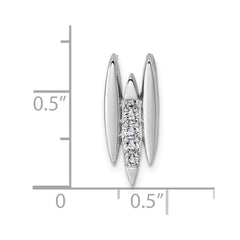 Sterling Silver Rhodium-plated CZ Chain Slide Pendant - 2