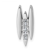 Sterling Silver Rhodium-plated CZ Chain Slide Pendant - 2
