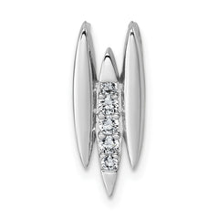 Sterling Silver Rhodium-plated CZ Chain Slide Pendant - 2