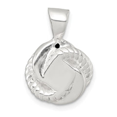 Sterling Silver Polished and Textured CZ Knot Pendant