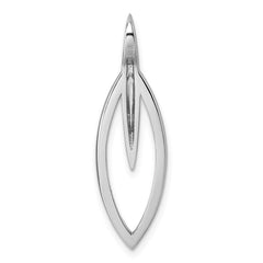 Sterling Silver Rhodium-plated CZ Oval Drop Pendant