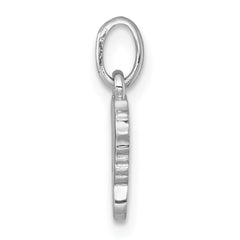 Sterling Silver Rhodium-plated Polished White and Rainbow Enamel Seahorse Childrens Pendant
