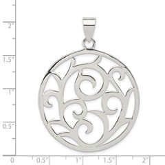 Sterling Silver Fancy Round Pendant