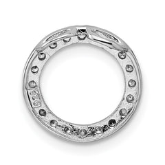 Sterling Silver Rhodium-plated CZ Round Pendant - 2
