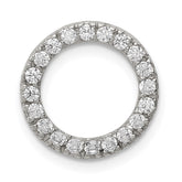 Sterling Silver Rhodium-plated CZ Round Pendant - 2