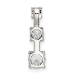 Sterling Silver Rhodium-plated 3-stone CZ Pendant