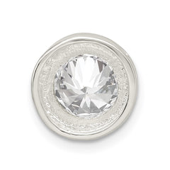 Sterling Silver 8mm CZ Round Slide