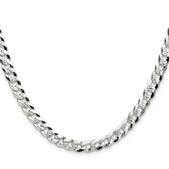 Sterling Silver 5.9mm Flat D/C Pave Curb Chain - 3
