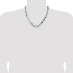 Sterling Silver 7.9mm Flat D/C Pave Curb Chain - 4