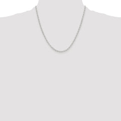 Sterling Silver Rhodium-plated Polished 2.9mm Elongated Cable Chain