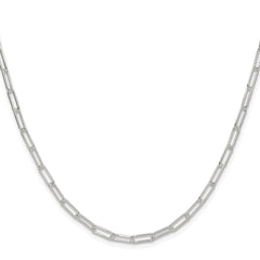 Sterling Silver Rhodium-plated Polished 3.15mm Paperclip Chain - 6