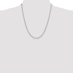 Sterling Silver Rhodium-plated Polished 3.15mm Paperclip Chain - 3