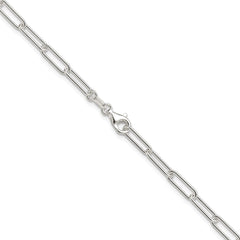 Sterling Silver Rhodium-plated Polished 3.5mm Elongated Cable Chain - 6