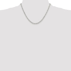 Sterling Silver Rhodium-plated Polished 3.5mm Elongated Cable Chain - 4