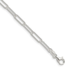Sterling Silver Polished 3.5mm Paperclip Chain - 7