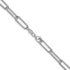 Sterling Silver Rhodium-plated Polished 5.5mm Paperclip Chain - 4