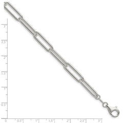 Sterling Silver Polished 6.5mm Paperclip Chain - 7