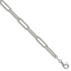 Sterling Silver Polished 6.5mm Paperclip Chain - 7
