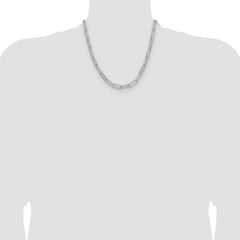 Sterling Silver Rhodium-plated Polished 6.5mm Paperclip Chain - 7