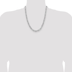 Sterling Silver Rhodium-plated Polished 6.5mm Paperclip Chain - 3