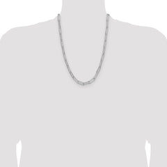 Sterling Silver Rhodium-plated Polished 6.5mm Paperclip Chain - 5
