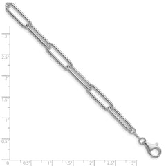 Sterling Silver Rhodium-plated Polished 6.5mm Paperclip Chain - 4