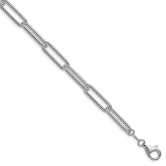 Sterling Silver Rhodium-plated Polished 6.5mm Paperclip Chain - 4
