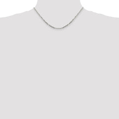Sterling Silver 2.75mm Diamond-cut Forzantine Cable Chain
