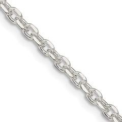 Sterling Silver 2.75mm Diamond-cut Forzantine Cable Chain - 5