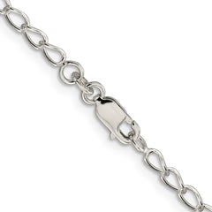 Sterling Silver 3mm Half Round Wire Open Curb Chain - 5